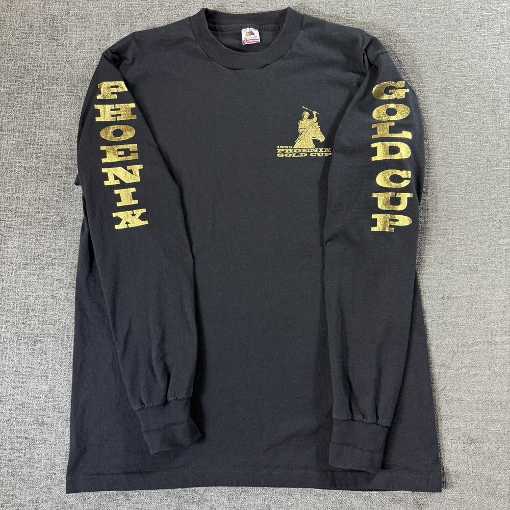 Vintage 1995 Phoenix Gold Cup Shirt Long Sleeve XL Black 90's Made In USA